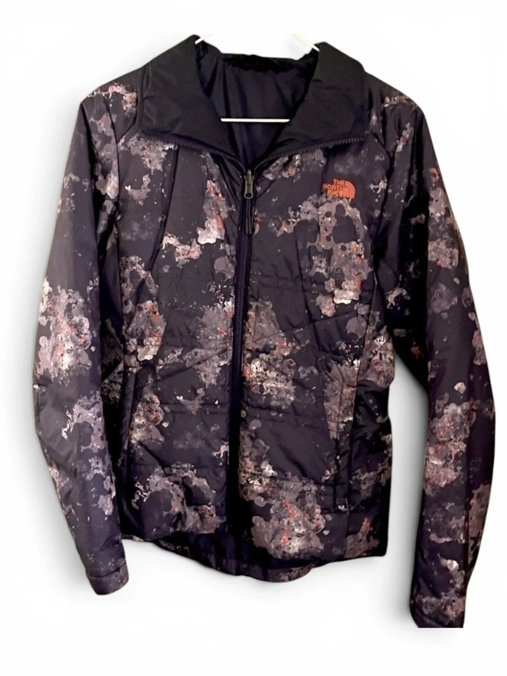 The North Face Brown/ Orange Camo Puffer Jacket Coat